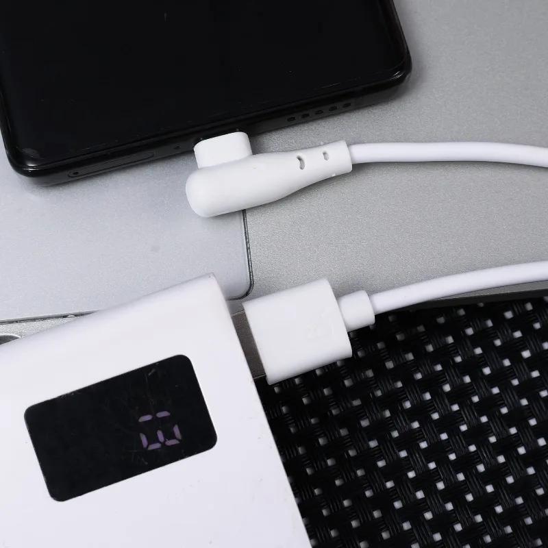 66W 6A High-speed Charging Data Cable USB Type C 90 Degree Elbow Charger Wire Cord for Samsung Huawei Xiaomi Android 2M/1.5M/1M