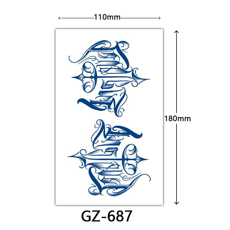 Autocolante Tatuaj cu Suc, Autocolante Tatuaj Herbal, Autocolante Tatuaj Semi-Permanent cu Litere Engleze Tatuaj