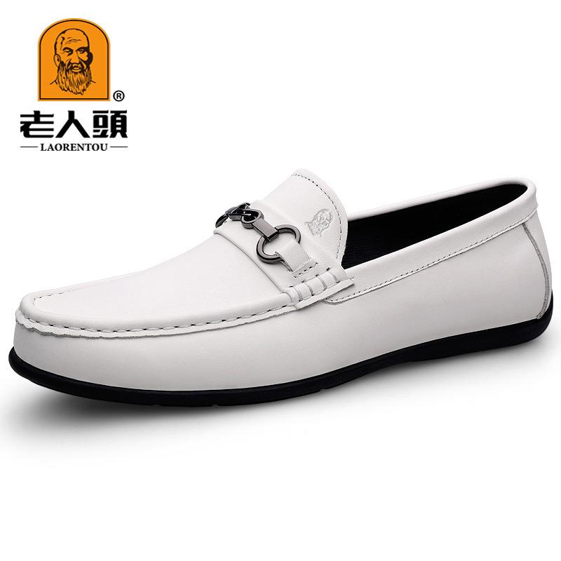 

Голова старика кэжуал Дуду первый слой коровьей кожи стиль мужские маленькие кожаные туфли тренд одна педаль ленивые туфли обувь для вождения 44