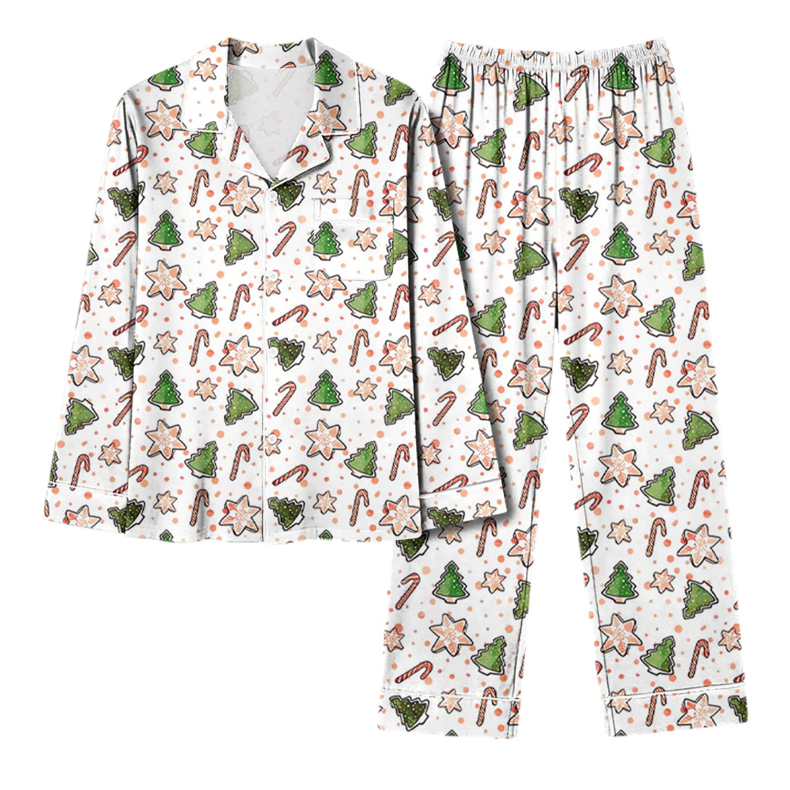 

Женский повседневный модный комплект для дома с длинным рукавом и брюками с рождественским принтом XL