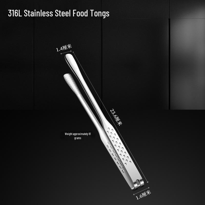 Heavy-Duty 316 Stainless Steel BBQ Grill Tongs - Korean Style