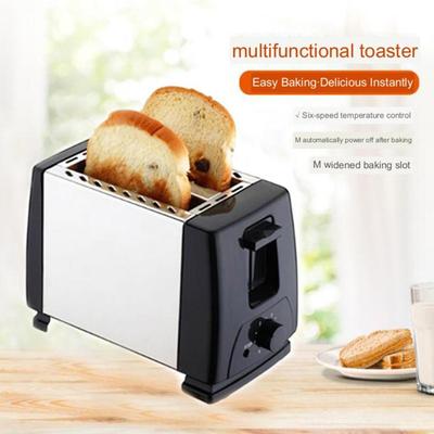 Grille-pain domestique en acier inoxydable, grille-pain à Double fente, Mini-toast entièrement automatique pour petit déjeuner, 2 pièces