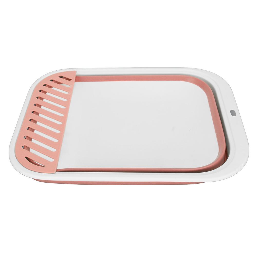 Cat Litter Box Semi Enclosed Easy Cleaning Splash Proof Foldable Kitten Toilet for Indoor Cats Kittens Small Pets Pink