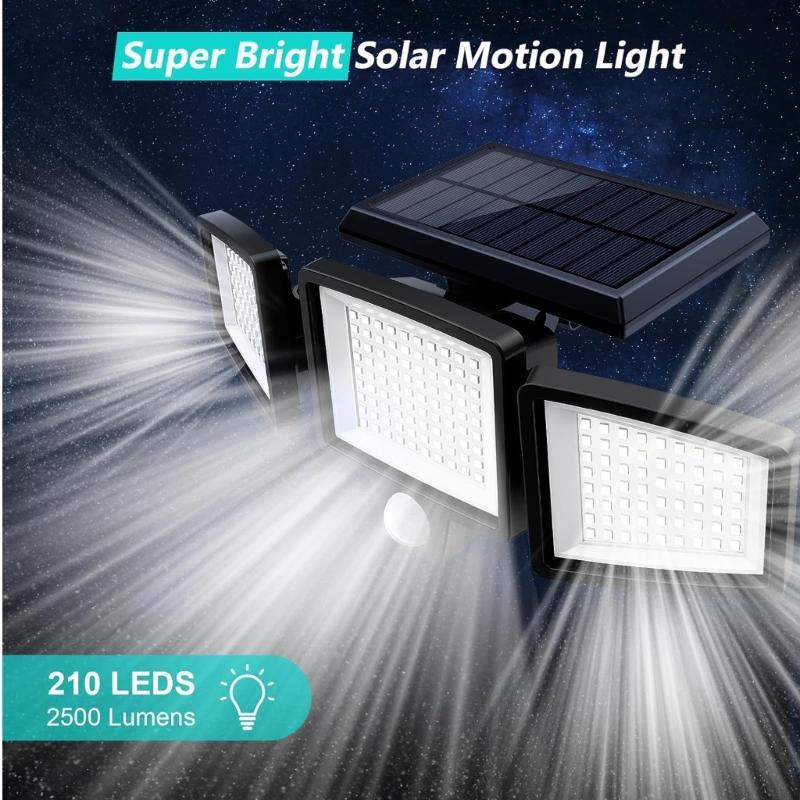 1Pc or 2pcs Hight Bright 2500lm Power LED Security Solar Garden Light With 270 Degree Wide Angle Detection