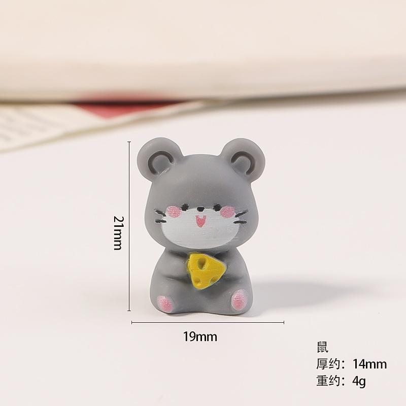 Cartoon Chinese Zodiac Resin Small Ornament Micro Landscape Creative Desktop Ornament Animal Chinese Crafts Car Hanging