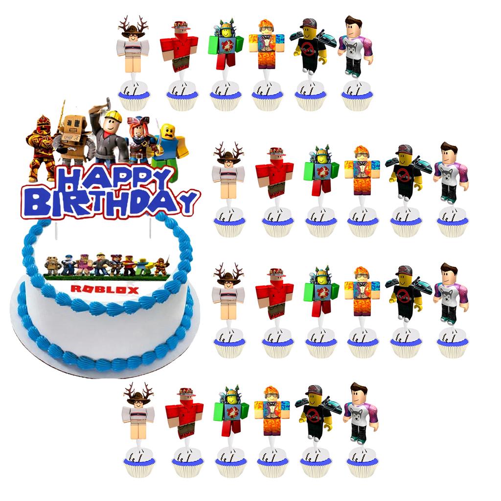 Roblox Birthday Party Sets Baby Shower Kids Decorations Supplies Gifts Cake Topper Cupcake for Entertaining Play Safe Kid Friendly Fun