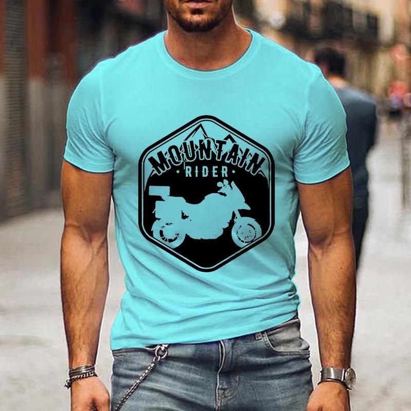 Mountain Rider Moto Club Shirt Graphic T Shirts Men Clothing Short Sleeve T-shirts Street Motorcycle Tshirts Loose Men Camisetas