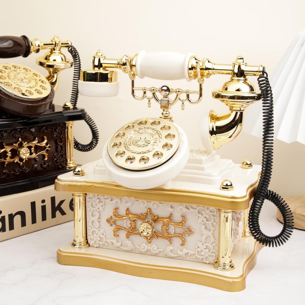 Vintage Europejska Telefon z Tarcza Obrotową Pudełko Muzyczne do Barów i Kawiarni