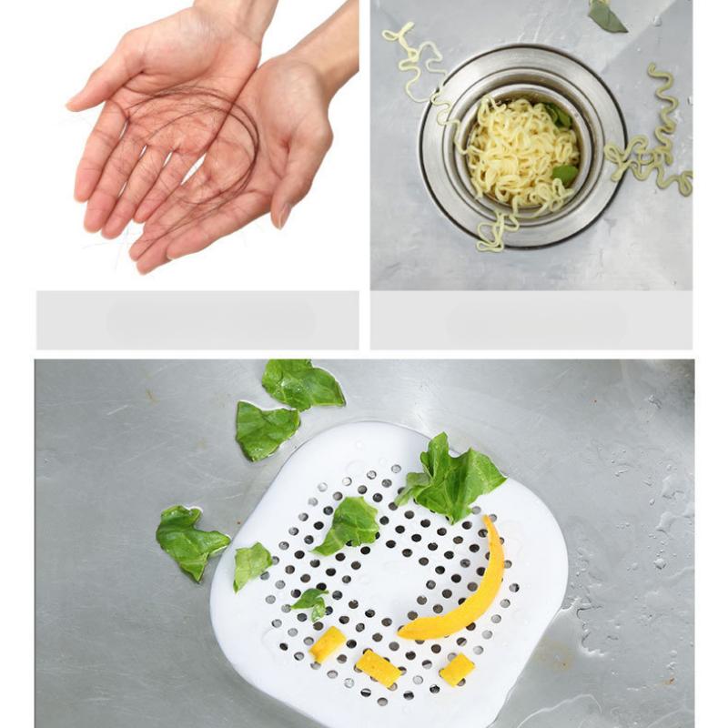 Square Silicone Floor Drain Sticker Bathroom Sewer Hair Filter Drain Cover Home Bathroom Floor Drain Mat