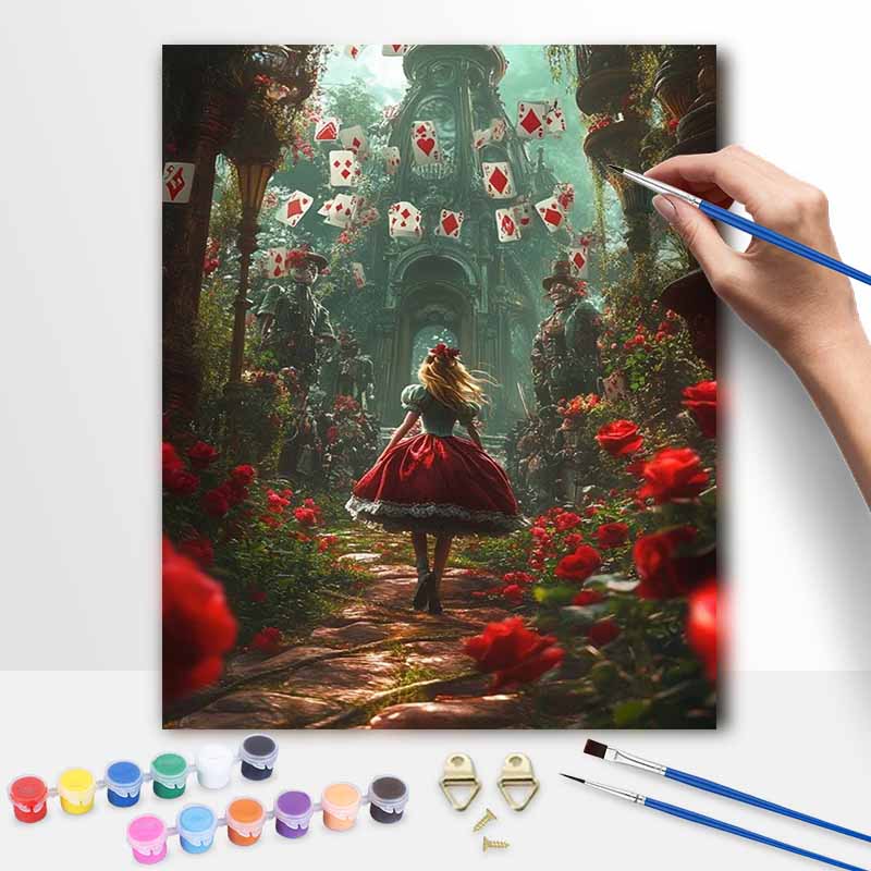 Disney Oil Painting Kit Canvas Alice Magical Garden DIY Home Decor Gift