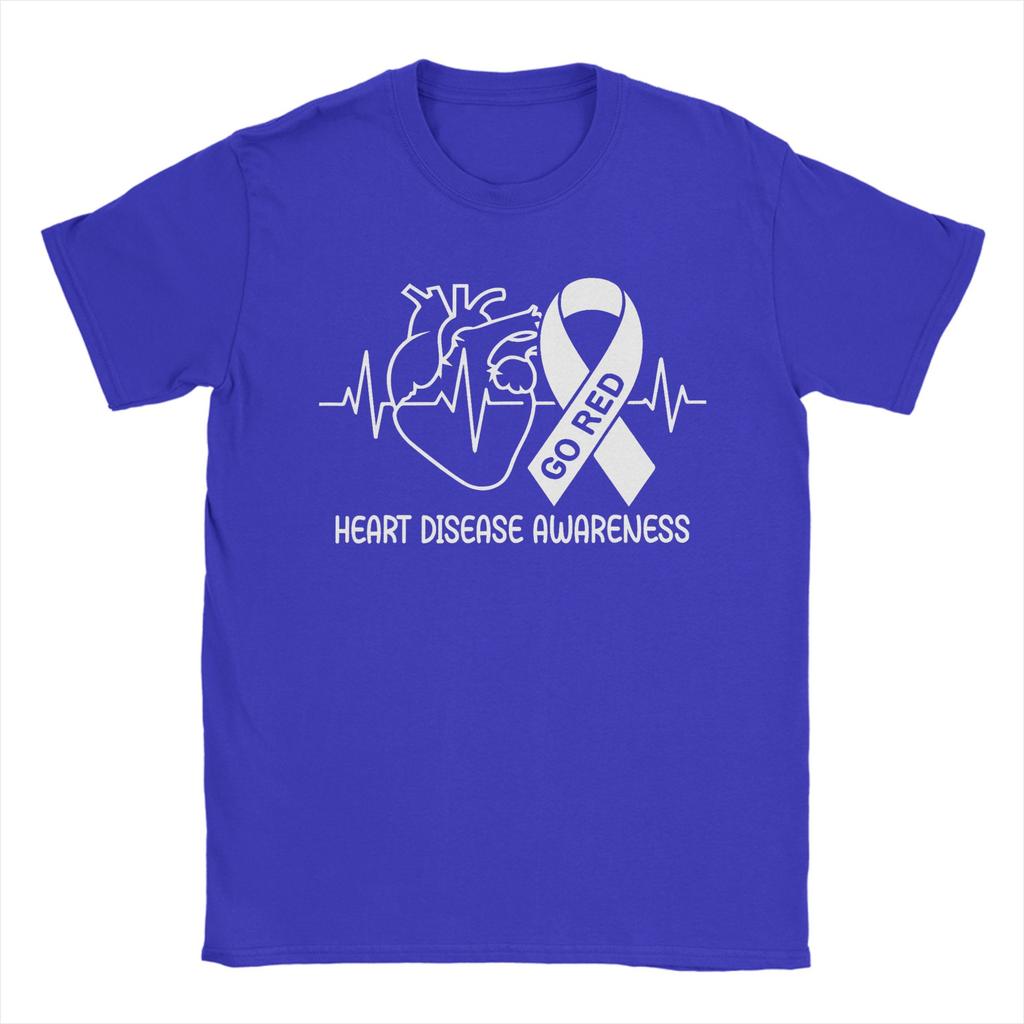 Go Red Heart Disease Awareness February Red Ribbon Month T Shirt Summer  Cotton TShirts For Unisex Harajuku Custom Logo Tee Shirt