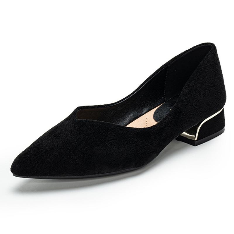 

Women Pointed Thick Heel OL Single Shoes Outdoor Office Banquet Party Low-heel Pumps Shallow Mouth Mother Shoes Size 35-42 35 чёрный