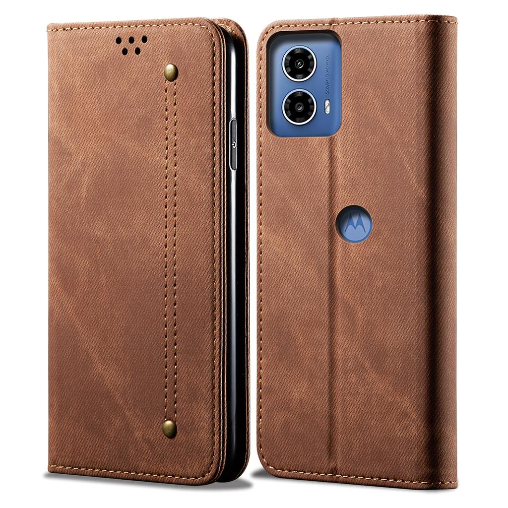 For Motorola Moto E14 4G/G04 4G/G04s 4G/G24 4G Case Anti-Drop Leather+TPU Stand View Phone Cover