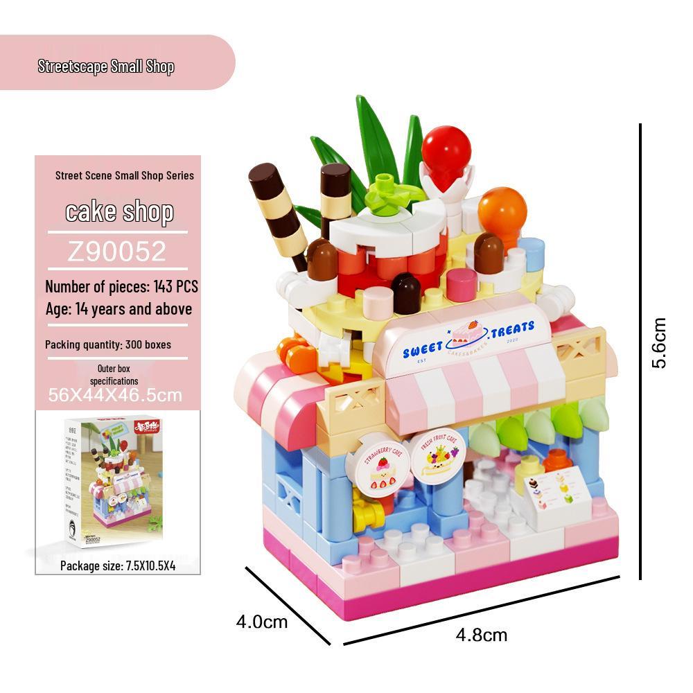 Mini Educational Building Blocks: Travel Food Truck Model Toy