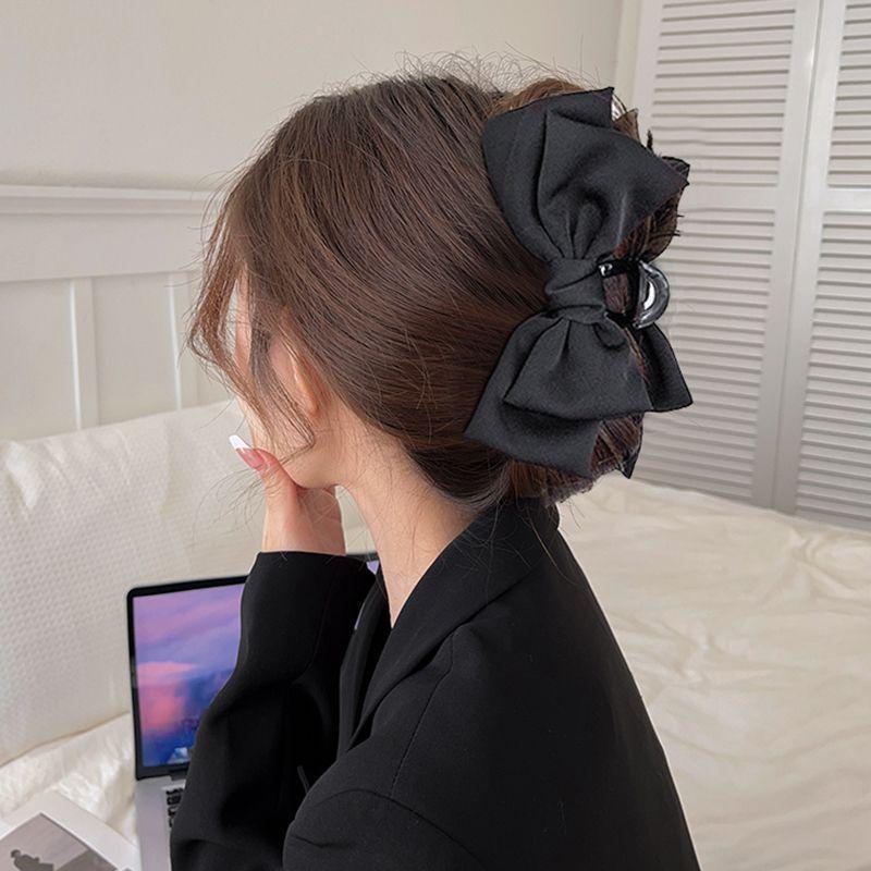 1 bow grab clip cute and sweet back hair clip women's Spring Summer Shark hair clip premium sense headdress