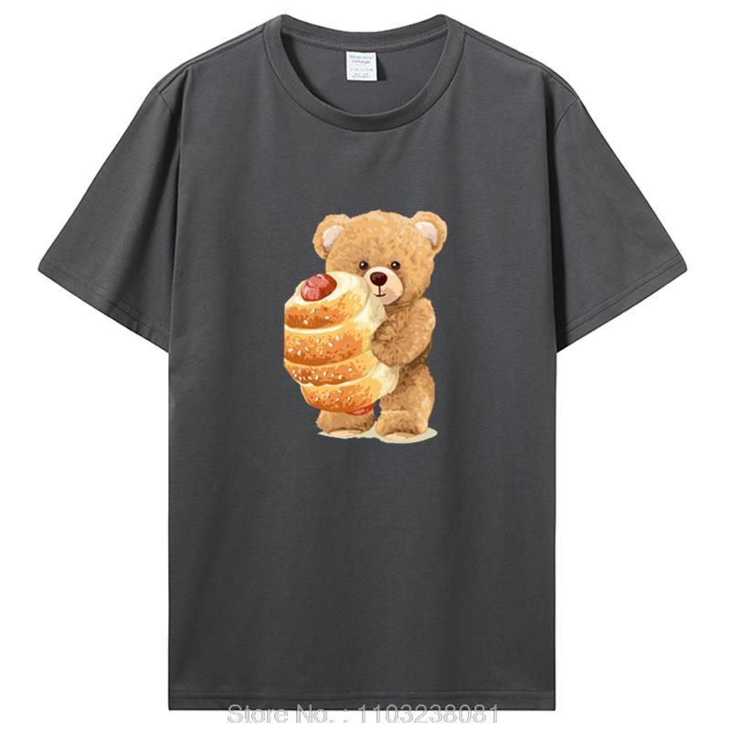 Tennis Teddy Cartoon Bear Tshirt Summer Cotton T Shirt Unisex Short Sleeve Oneck Tee Shirt Unisex Summer Girl Fashion Streetwear