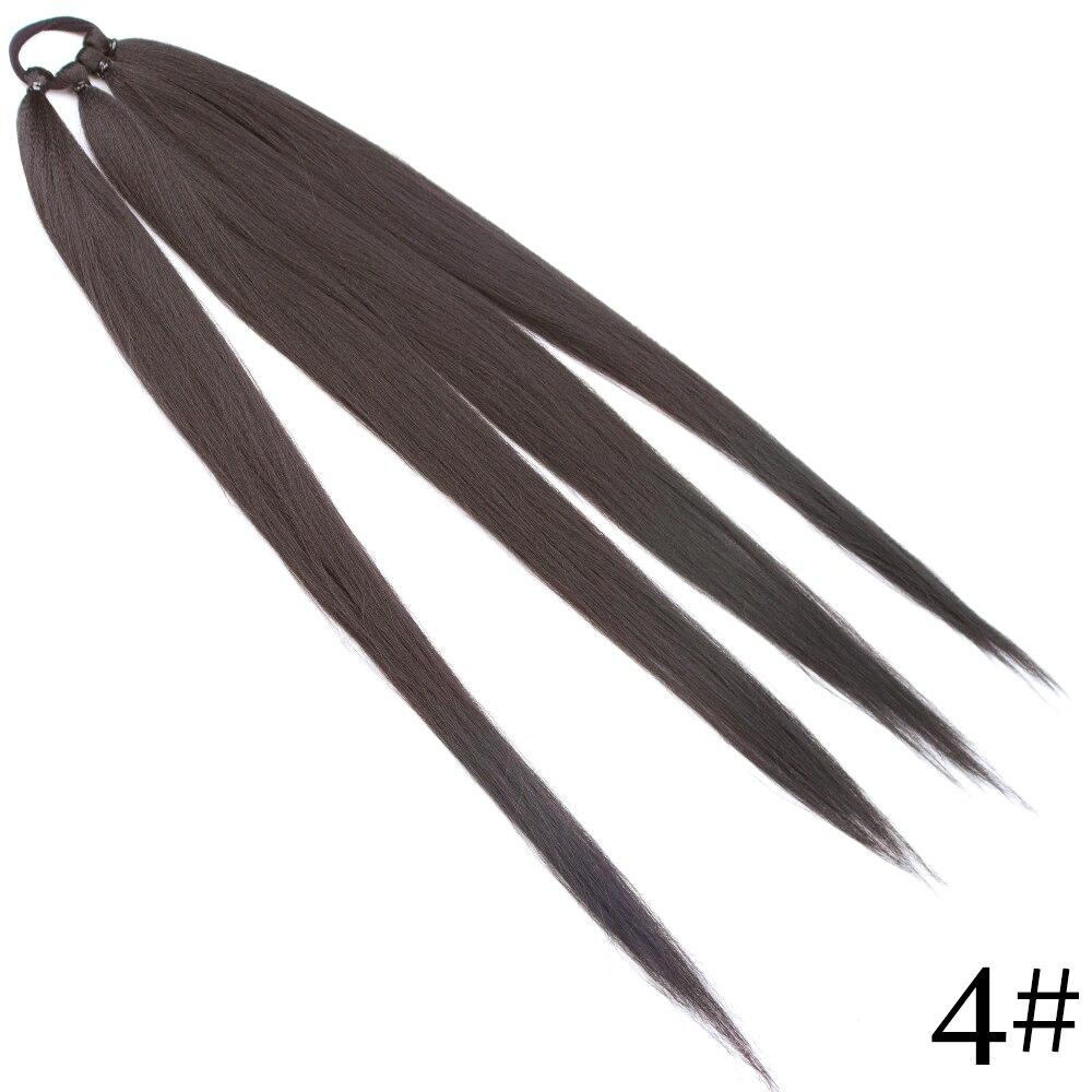 

MISS WIG Синтетический бокс Яки Наращивание хвоста Черный Темно-коричневый Серый хвост 26 дюймов Наращивание волос Боксерские косички