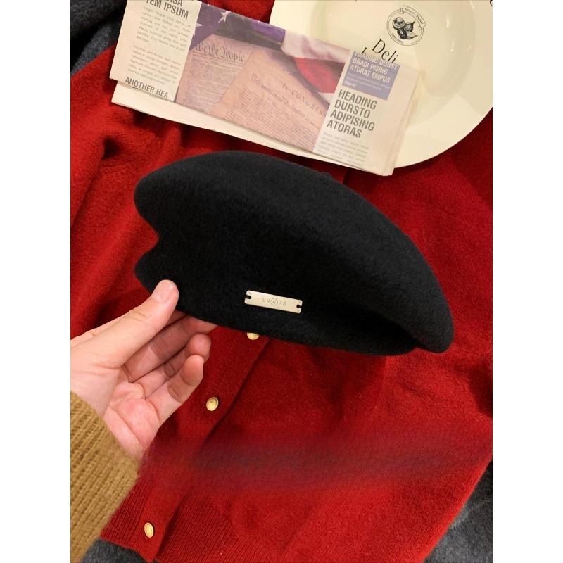 Берет женский большой окружности головы осень-зима новый универсальный шерстяной теплый темпераментный элегантный шерстяной шляпа художника One Size