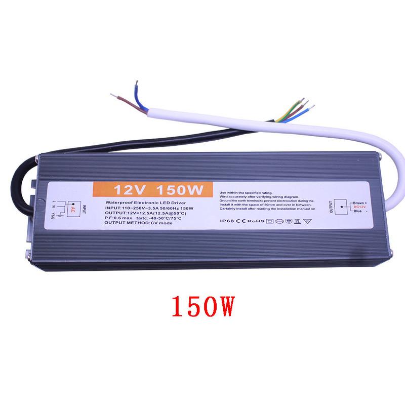 Ultra Thin Size IP67 Waterproof Power Supply IP67 AC To DC12V 24V Lighting Transformer 60W 80W 100W 120W 150W 200W 250W 300 400W