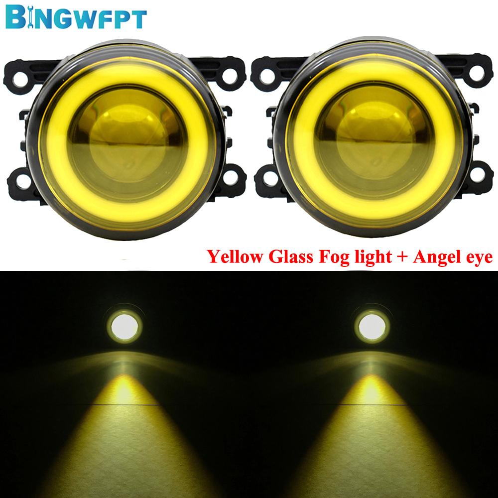 DRL 12V H11 LED Fog Lamp Assembly For Peugeot 307 2002-2008 For Peugeot 208 2014-2015 Fog Light Angel Eye