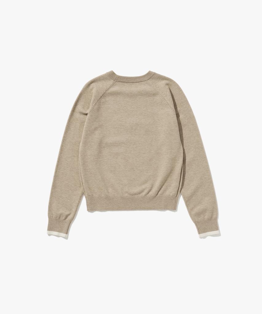 PLAC WOMEN Raglan Plack Pullover Knit Beige