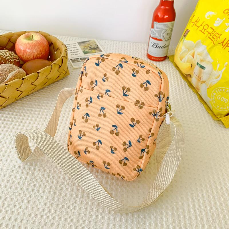 Corduroy mini Korean messenger bag 2026 new student small satchel fashionable simple personalized travel mobile phone bag