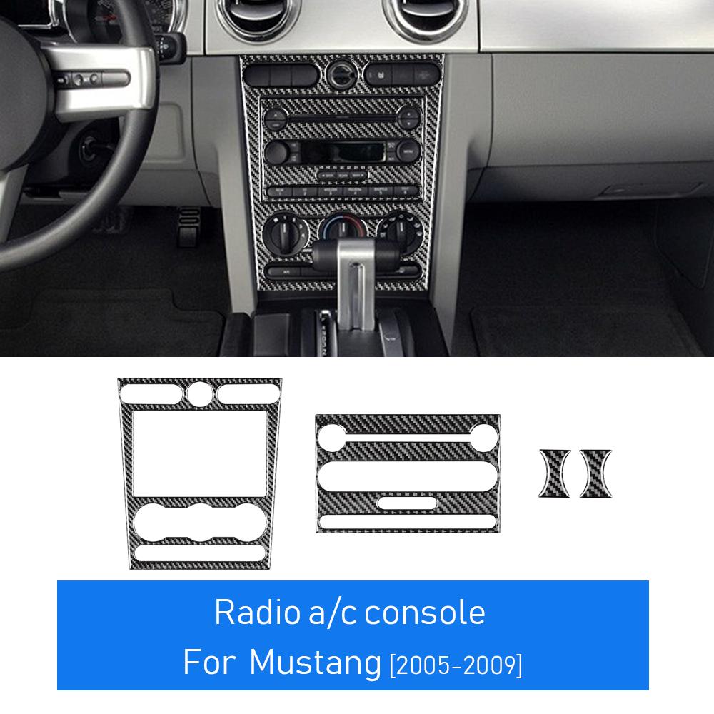 

Real Soft Carbon Fiber for Ford Mustang GT 2005 2006 2007 2008 2009 Accessories Interior Trim Car Console AC CD Panel Sticker