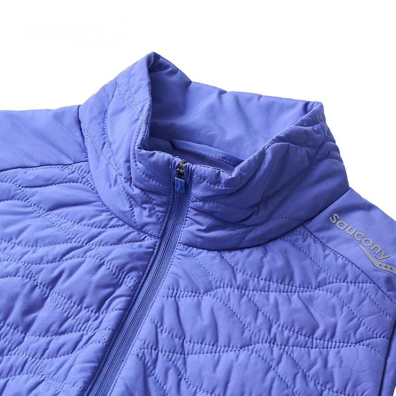 Saucony Solid Color Casual Zip Collar Vest Women vests Light-Purple Blue SC1249042A-BL36