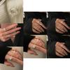 Elegant Korean Style Open Adjustable Ring S925 Pure Silver For Women With Geometric Design