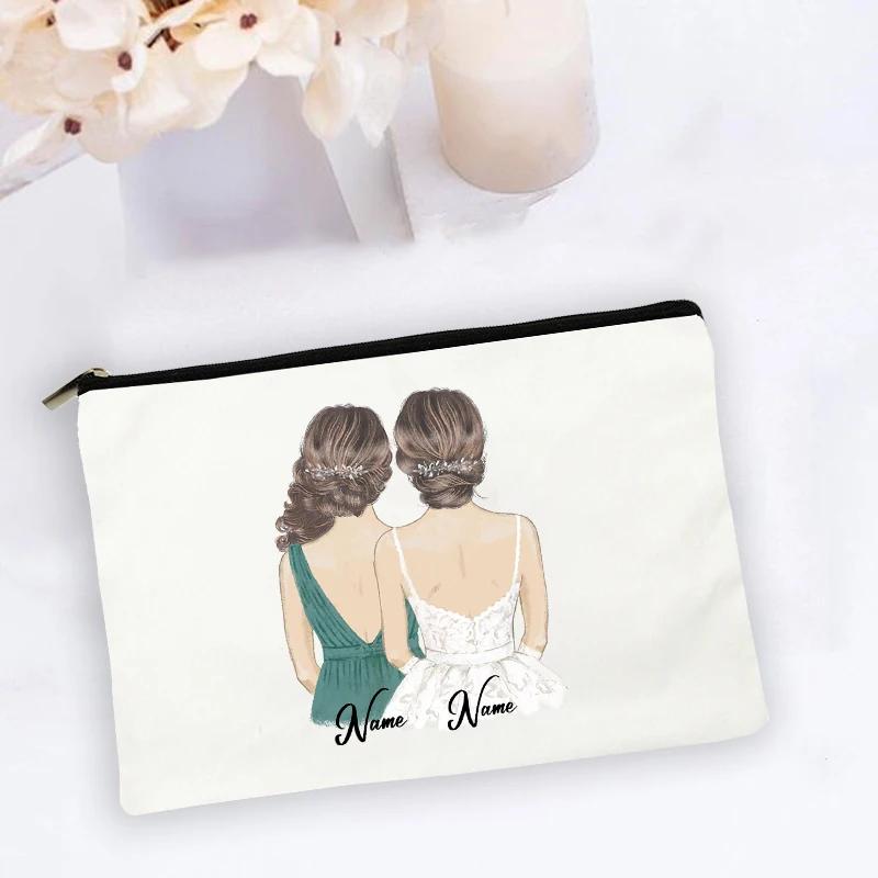 Personalised Makeup Bag Custom Name Cosmetic Bags Travel Toiletry Organizer Bride Storage Make Up Case Wedding Bridesmaid Gifts