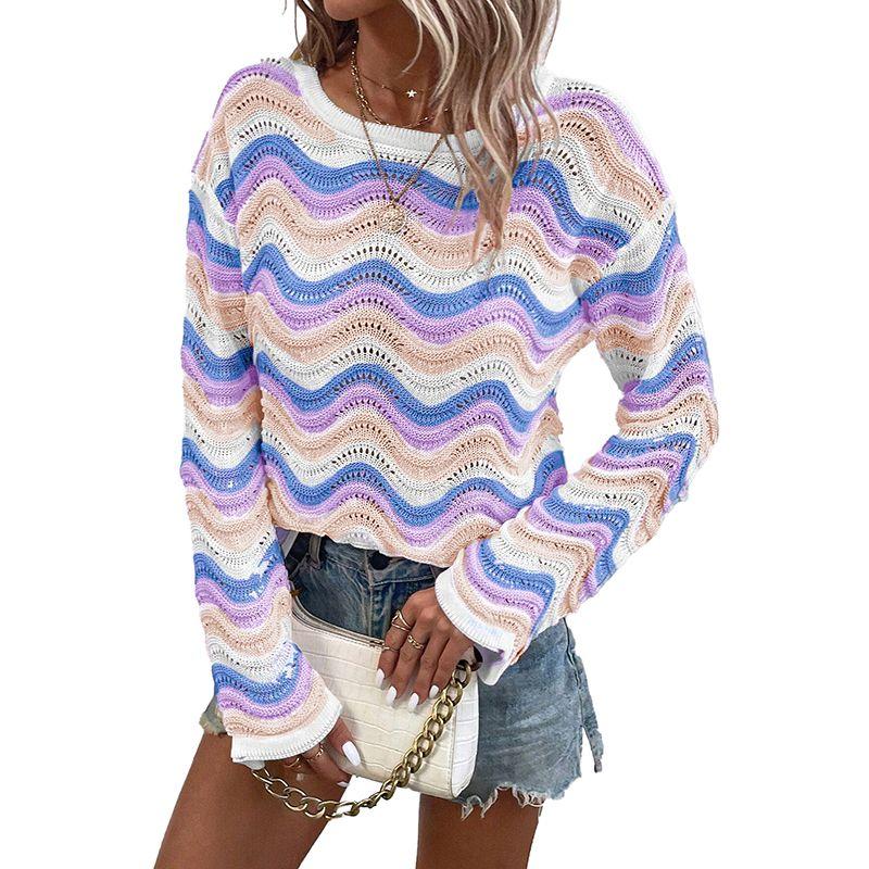 

Fashion Fashion Love Pattern Heattech Drop Shoulder Sweater Women 2024 Fall and Winter New Arrival Casual Loose Pullover Women Purple Size S fit (45.00 kg-55.00 kg