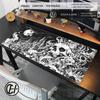 Black And White Skeleton Mousepad Gamer Custom Desk Mat Scary Skull Desk Mat Anime Table Of Office Carpet Gamer Natural Mice Pad