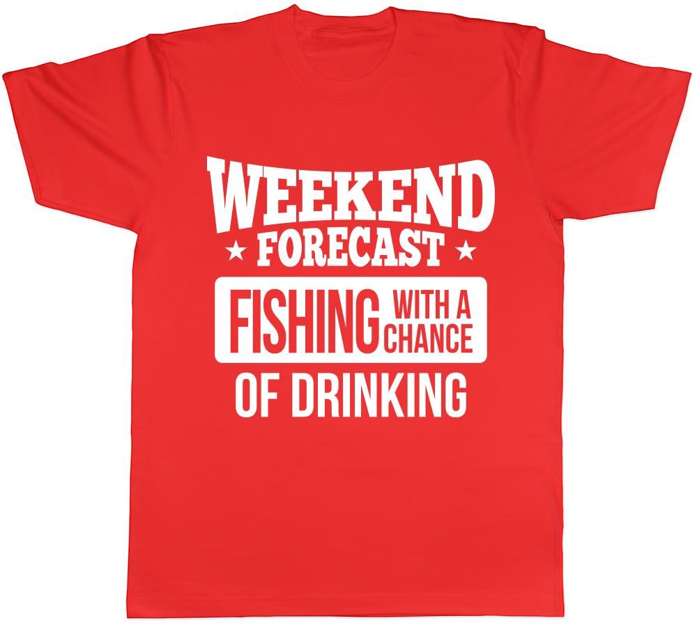 Weekend Forecast Fishing with a Chance of Drinking Unisexs Unisexs Ladies TShirt S