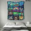 Puffin Rock Wall Hanging Printed Fabric Blanket Decorative Tapestries for Bedroom Living Room Home Decor
