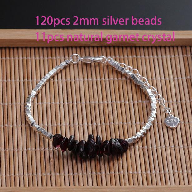 VENTFILLE 925 Sterling Silver Geometric Square Round Bead Bracelet For Women Personality Temperament Simple Hand Jewelry Party