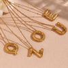 Glossy Titanium Steel Alphabet Necklace for Women - Non-fading, High-grade Letter Pendant On Clavicle Chain
