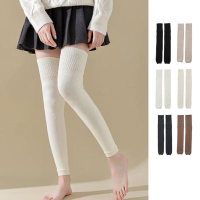 1 Paar Damen-Winterstrümpfe, gestrickt, für Beine, Schutz, warm, kältebeständig, ohne Zehen, elastisch, rutschfest, warm, weich, schmale Passform, Beinwärmer, Oberschenkelsocken, Fußbezüge