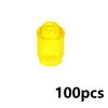 MOC DIY Compatible 100Pcs 3062 Brick Round 1 X 1 Open Stud Transparent Cylinder Building Blocks Assmble Particle Kid Toy Gift