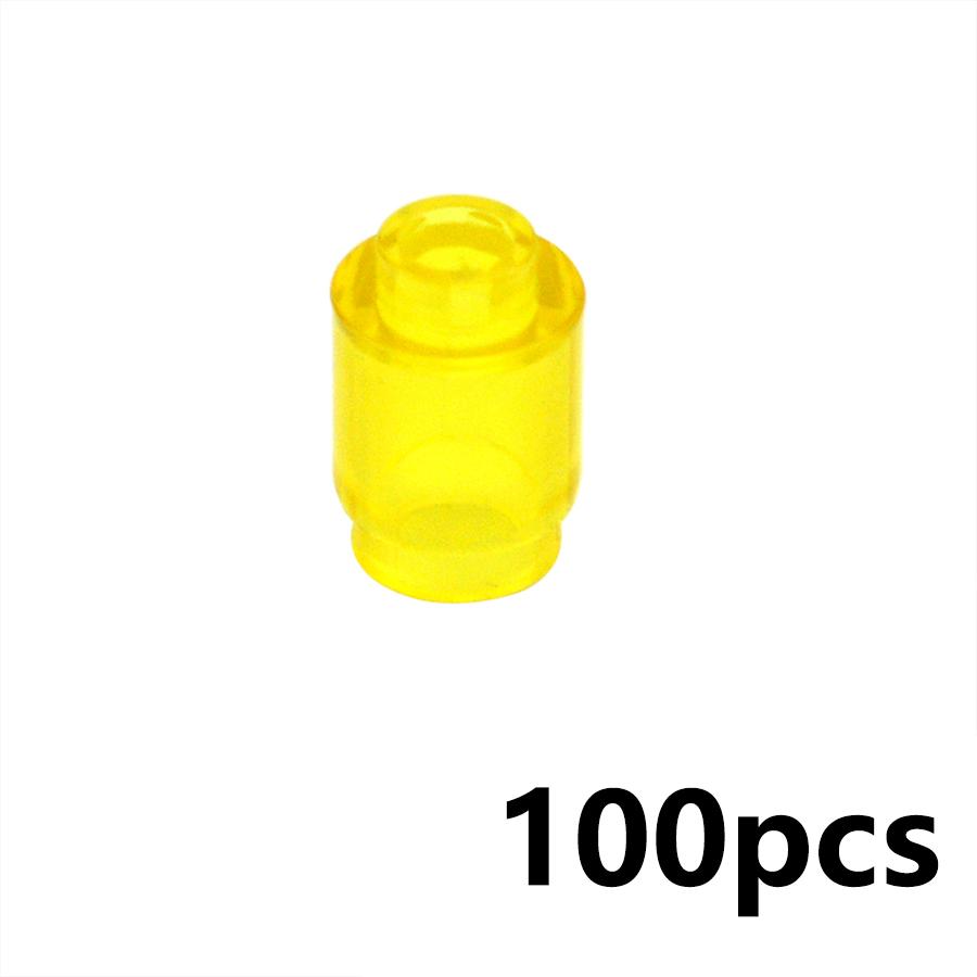 MOC DIY Compatible 100Pcs 3062 Brick Round 1 X 1 Open Stud Transparent Cylinder Building Blocks Assmble Particle Kid Toy Gift