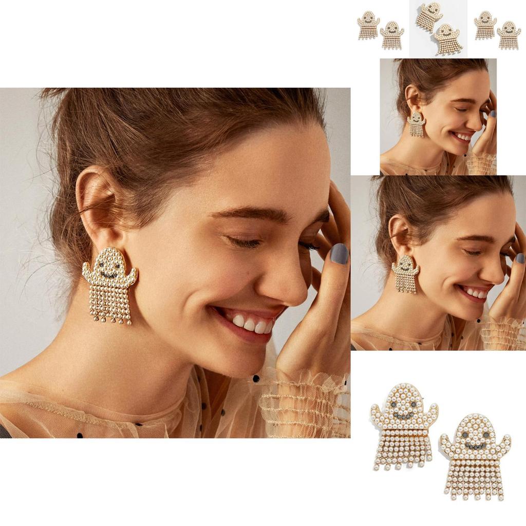 Stilvolle Legierung Perle Geist Tropfen Ohrringe für Frauen Ideal für Feiern