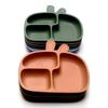 Non-Toxic Silicone Baby Dinner Plate Food Grade Baby Supplement Bowl Set Children'S Divided Dinner Plate Suction Cup One Piece