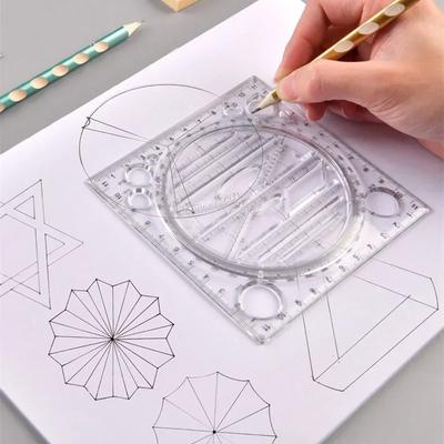 Geometri Elips Çizim İkonu Ölçüm Çok Fonksiyonlu Cetvel Seti Katı Ofis Okul Malzemeleri İnşaat Mimar Aracı