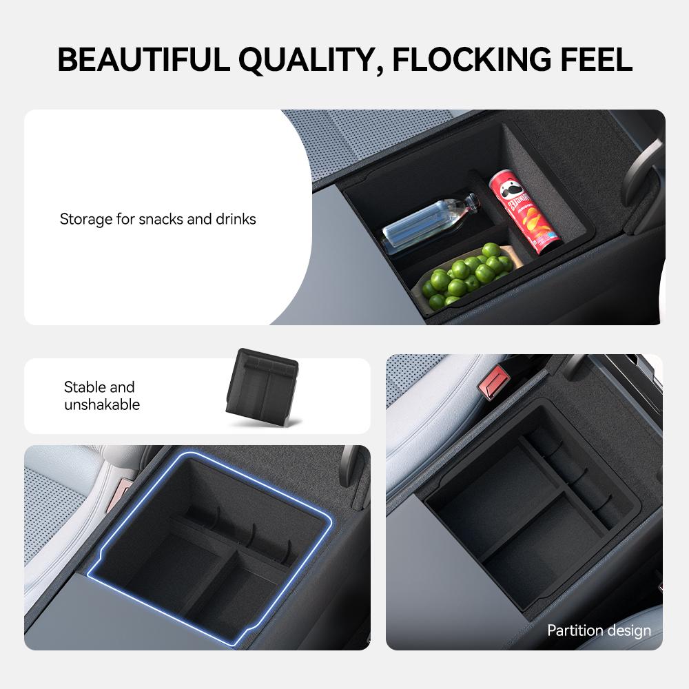 YZ For Tesla Model 3 Highland 2025 Model Y 2025-2025 Center Armrest Hidden Storage Box Cup Holder Console Organizer Accessories