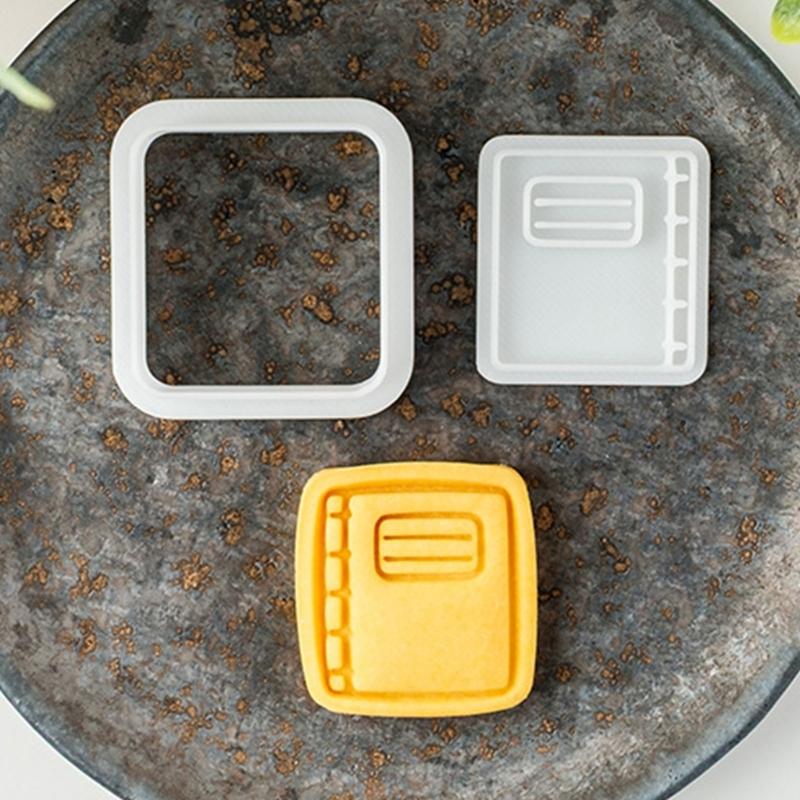 Educational Theme Plastic Cookie Cutters Molds School Cookie Stamps For Creative Baking With Children And Family Activity