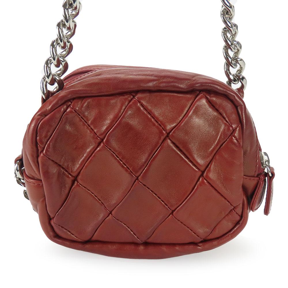 Used CHANEL Shoulder Bag Quilting COCO Mark Lambskin Bordeaux Chain Handbag