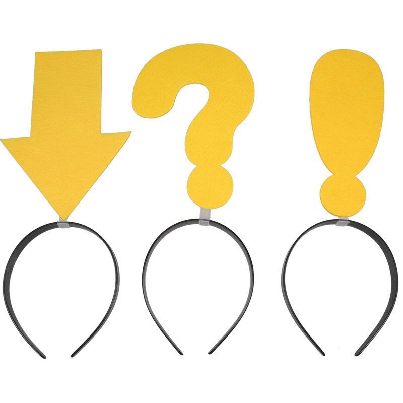 

3 Pcs Arrow Headbands Yellow Question Mark Novelty Hair Accessories Party Hats Funny Headband Boppers Girls Stage Props Photo 32.00X14.00X1.50CM жёлтый