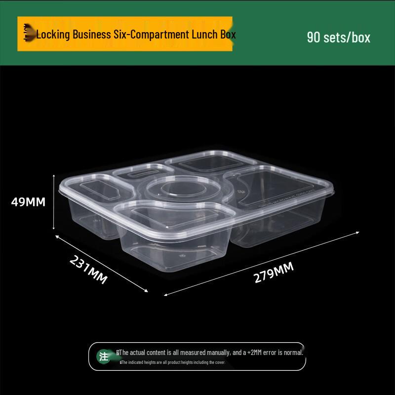 Disposable Multi-Compartment Food Containers with Lids