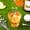 Honeydak Golf Party Decor 12 Pcs Metal Golf Ball Cocktail Picks 4.7 Inch Reble Cocktail Stirrer Metal Picks for Drink Appetizers Sandwich Fruit