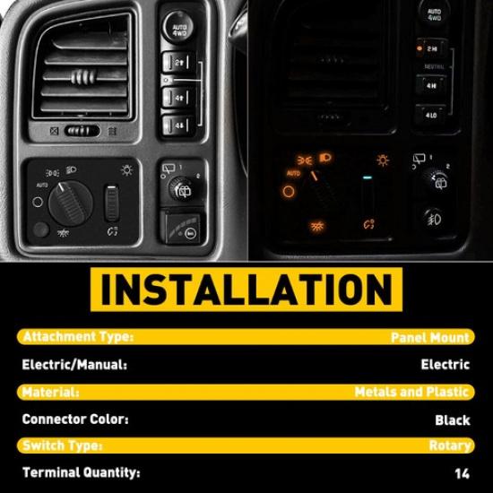 Headlight Dimmer Headlamp Switch For 2003-2007 Chevy Silverado GMC Sierra Yukon