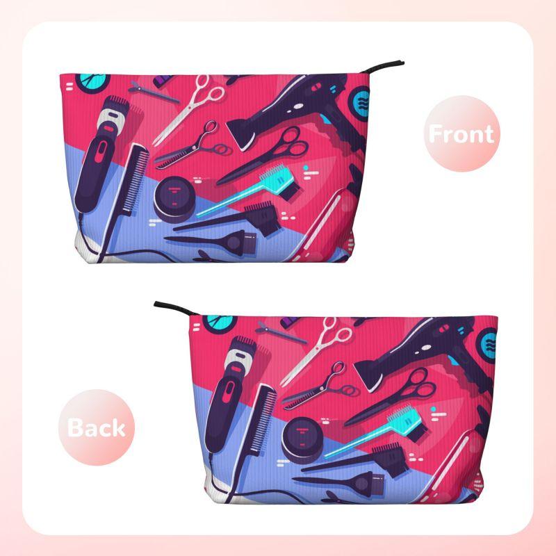 Salon Hair Dressing Tool Pattern Cosmetic Bag Women Large Capacity Makeup Organizer Cosmetic Case Portable Storage Toiletry Bags